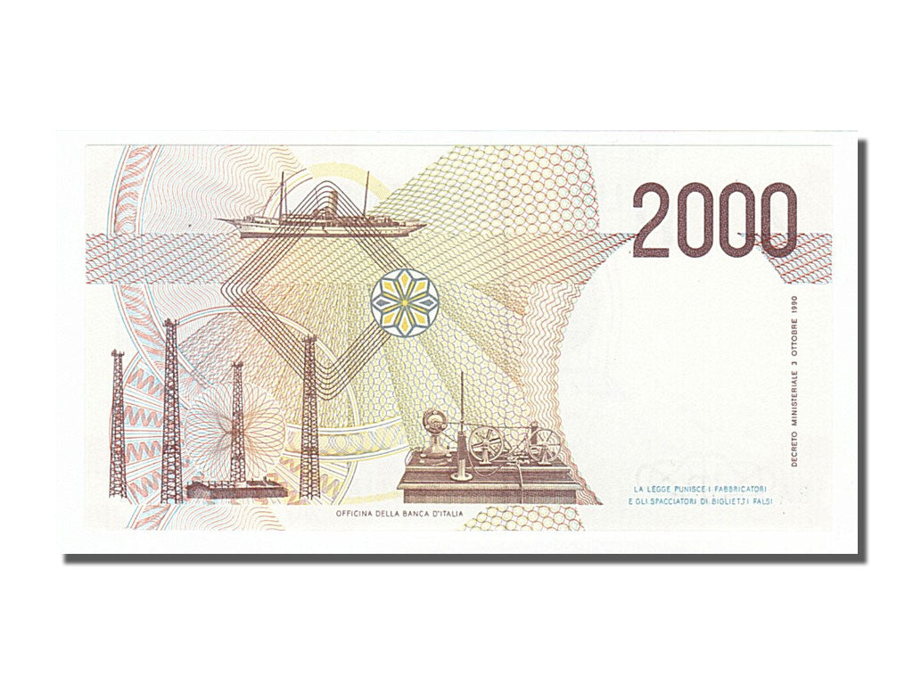 Italy, 2000 Lire, 1990, KM #115, UNC(65-70), BA811993L