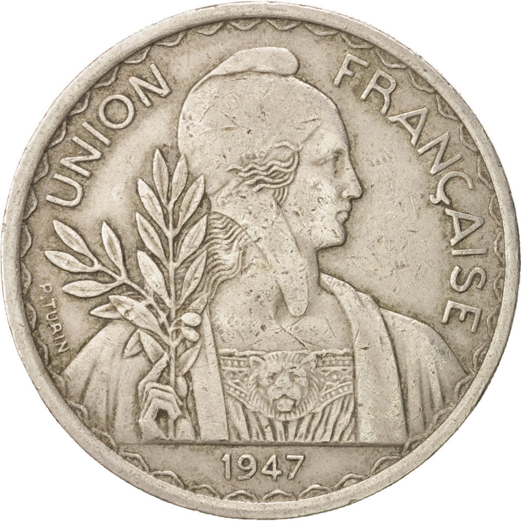 FRENCH INDO-CHINA, Piastre, 1947, Paris, EF(40-45), Copper-nickel, KM:32.2