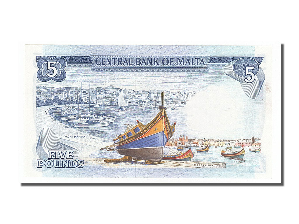 Malta, 5 Liri, 1973, KM:32c, 1967, UNC(63)