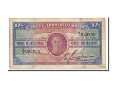 Malta, 1 Shilling, 1943, KM #16, VF(30-35), A/1