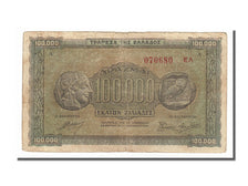 Greece, 100,000 Drachmai, 1944, KM #125b, 1944-01-21, VF(20-25), EA
