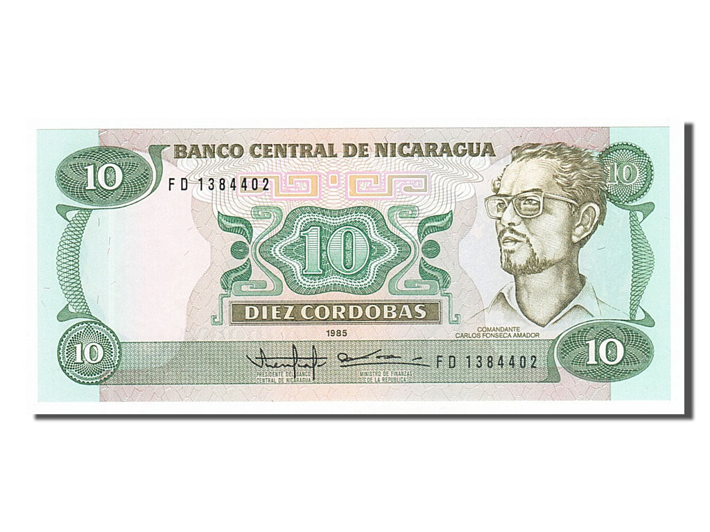 Banknote, Nicaragua, 10 Cordobas, 1985, UNC(65-70)