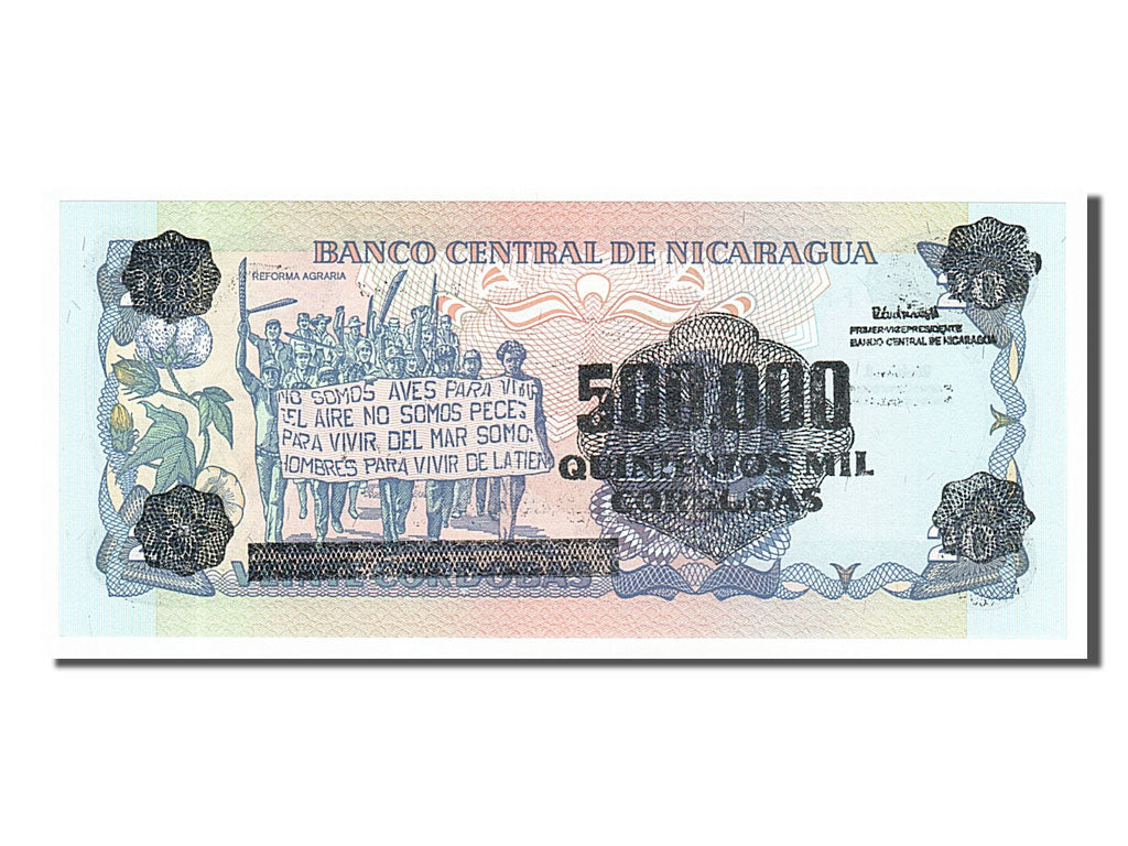 Billet, Nicaragua, 500,000 Córdobas on 20 Córdobas, 1990, NEUF