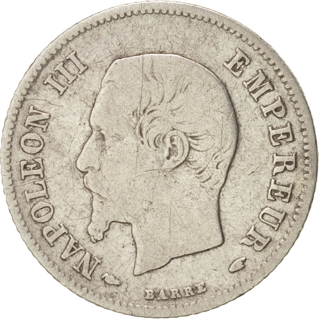 France, Napoleon III, 20 Centimes, 1854, Paris, VF(20-25), Silver, KM 778.1
