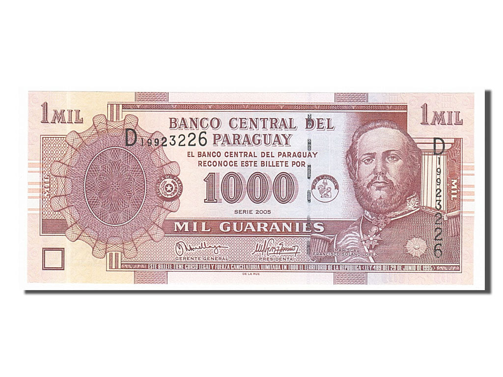 Banconote, Paraguay, 1000 Guaranies, 2005, FDS