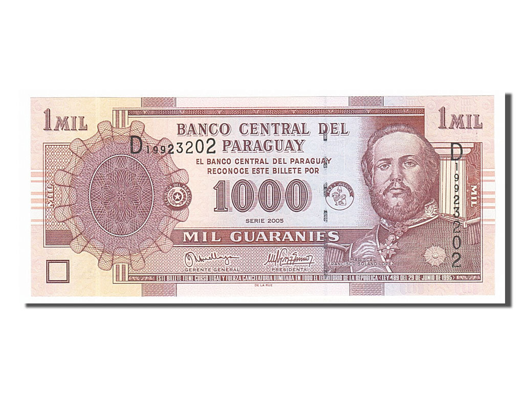 Banconote, Paraguay, 1000 Guaranies, 2005, FDS