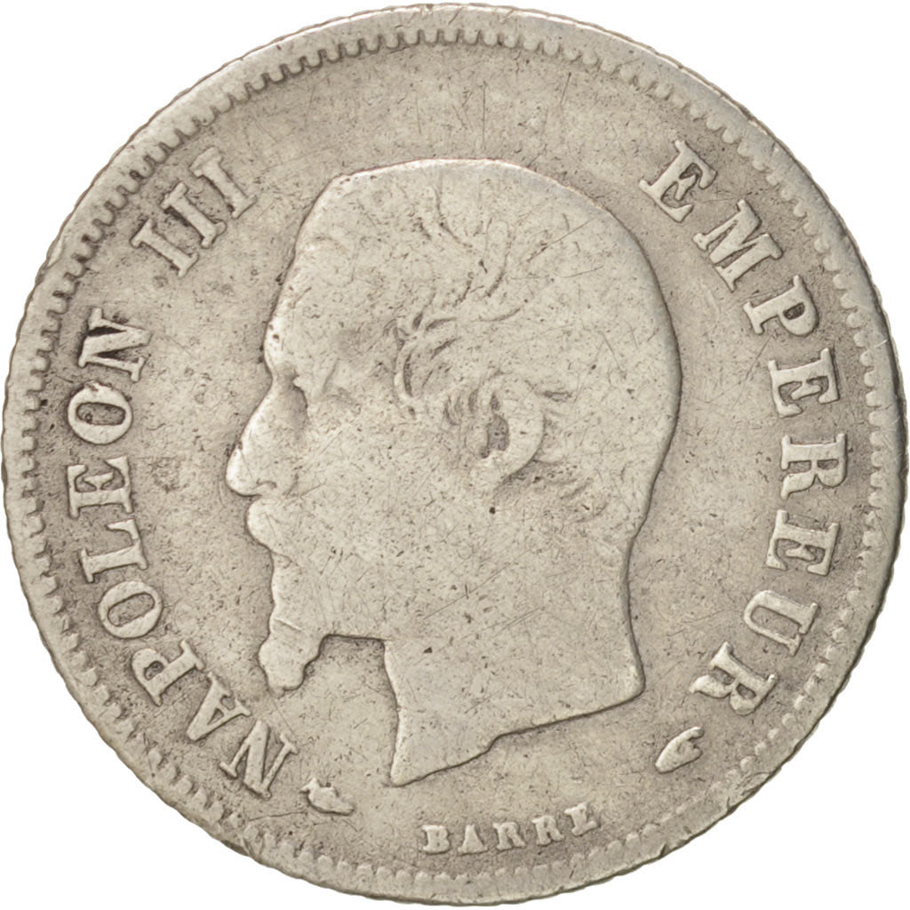 France, Napoleon III, 20 Centimes, 1853, Paris, VF(20-25), Silver, KM 778.1