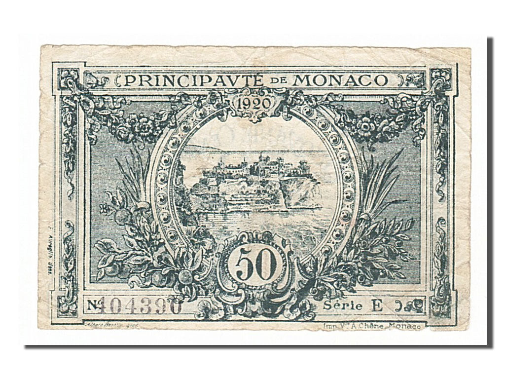 Monaco, 50 Centimes, 1920, 1920-03-20, MB+