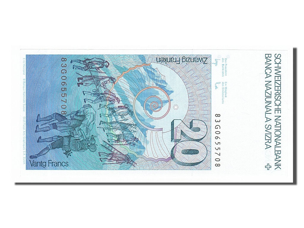 Switzerland, 20 Franken, 1983, KM #55e, UNC(65-70), 83G0655708