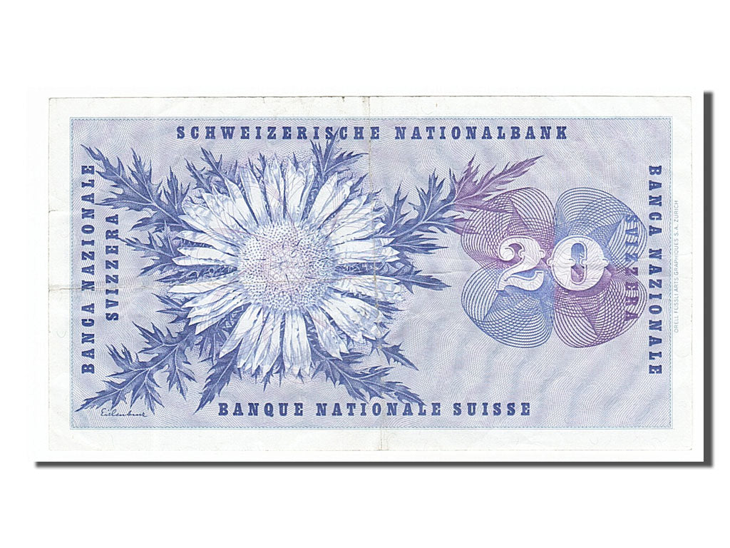 Switzerland, 20 Franken, 1973, KM #46u, 1973-03-07, AU(50-53), 91W
