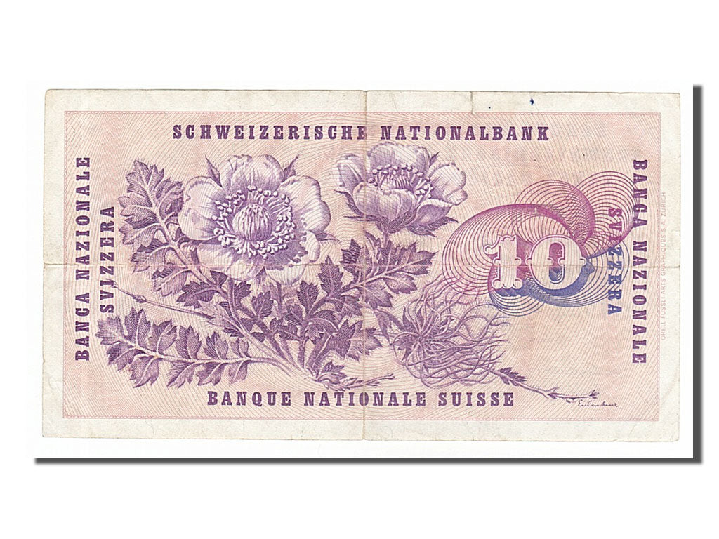 Switzerland, 10 Franken, 1973, KM #45s, 1973-03-07, EF(40-45), 88F