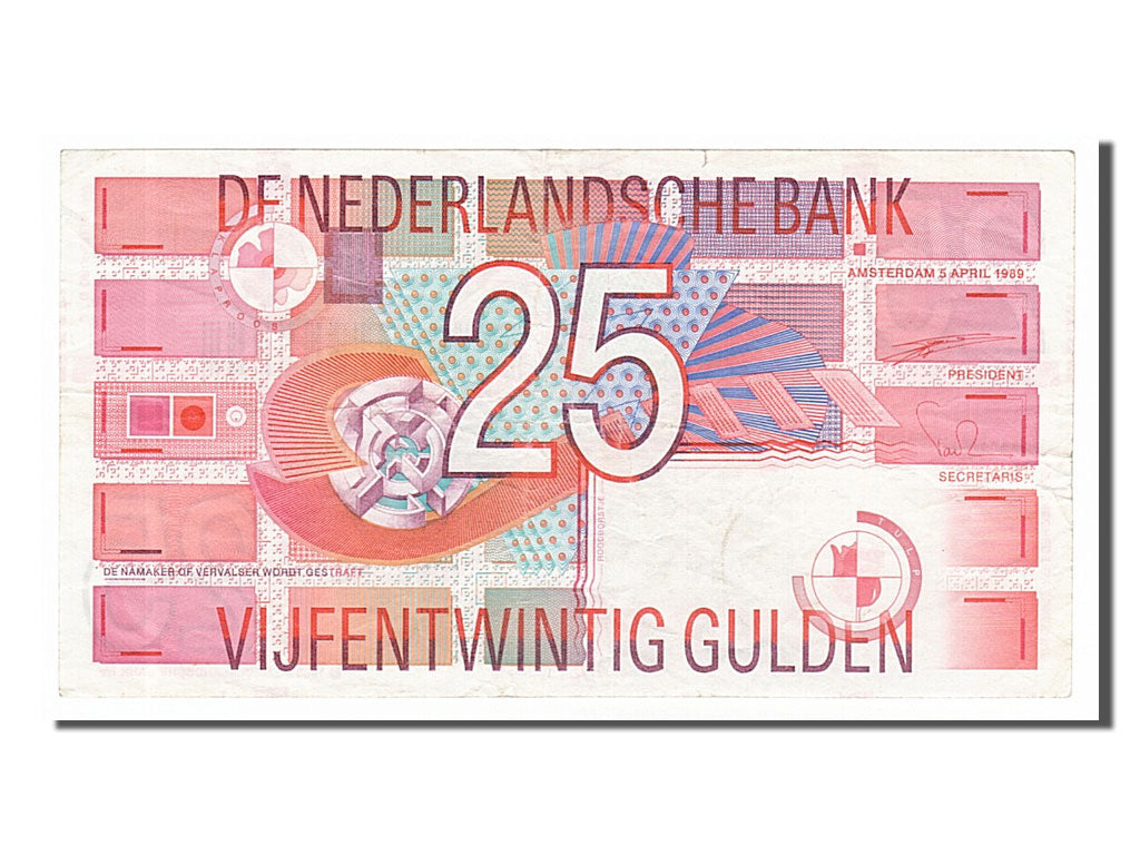 Netherlands, 25 Gulden, 1989, KM #100, 1989-04-05, EF(40-45), 2006124839