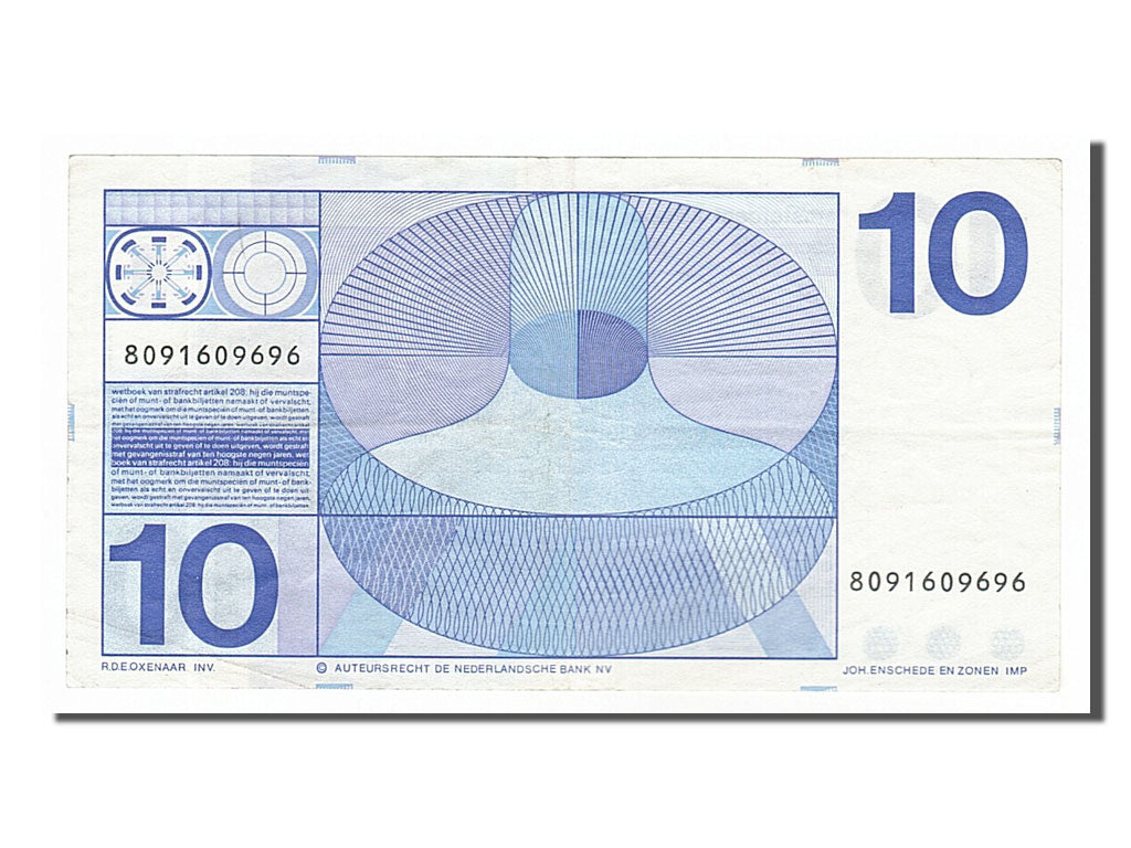 Banknote, Netherlands, 10 Gulden, 1968, 1968-04-25, EF(40-45)