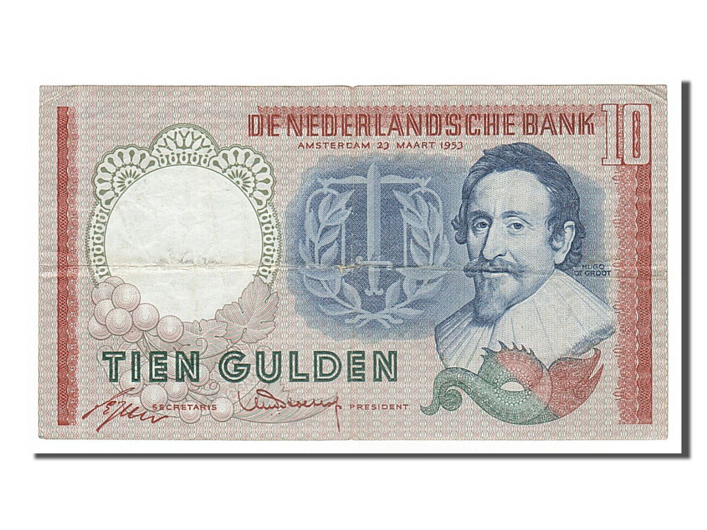 Netherlands, 10 Gulden, 1953, KM #85, 1953-03-23, VF(30-35), BKH049934