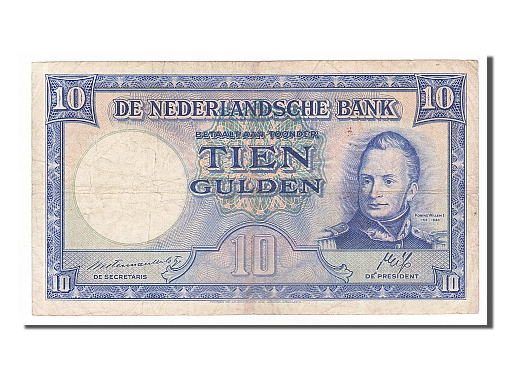 Netherlands, 10 Gulden, 1945, KM #75a, 1945-05-07, VF(30-35), IAK021405