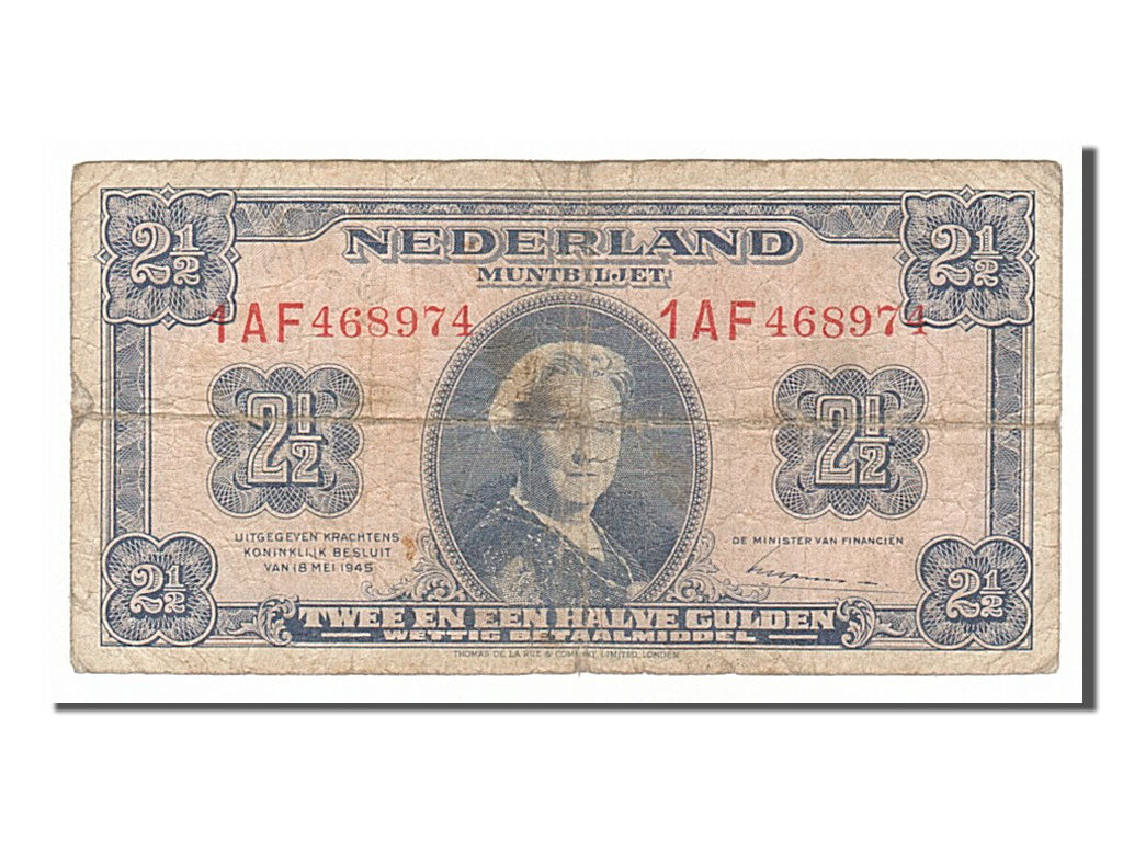 Netherlands, 2 1/2 Gulden, 1945, KM #71, 1945-05-18, F(12-15), 1AF468974