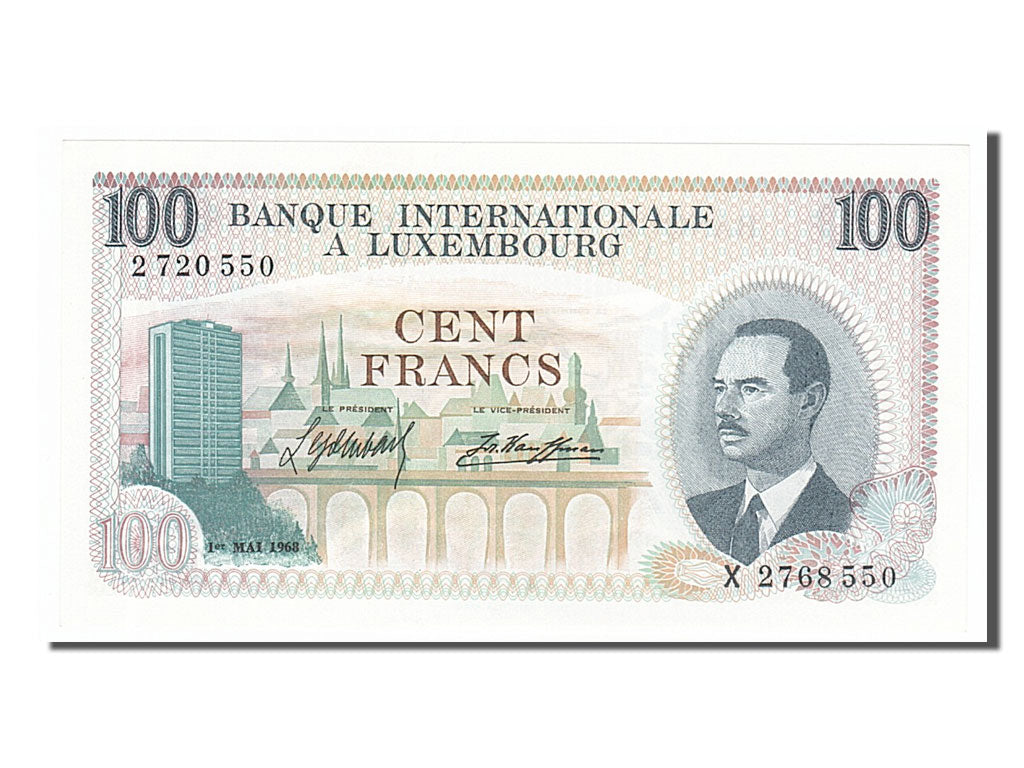 Luxembourg, 100 Francs, 1968, KM #14a, 1968-05-01, UNC(65-70), X2768550