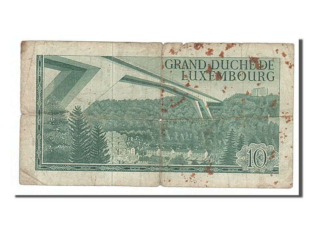 Luxembourg, 10 Francs, 1967, KM #53a, 1967-03-20, VG(8-10), B835095