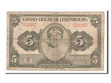 Luxembourg, 5 Francs, 1944, KM #43b, VF(20-25), 553267