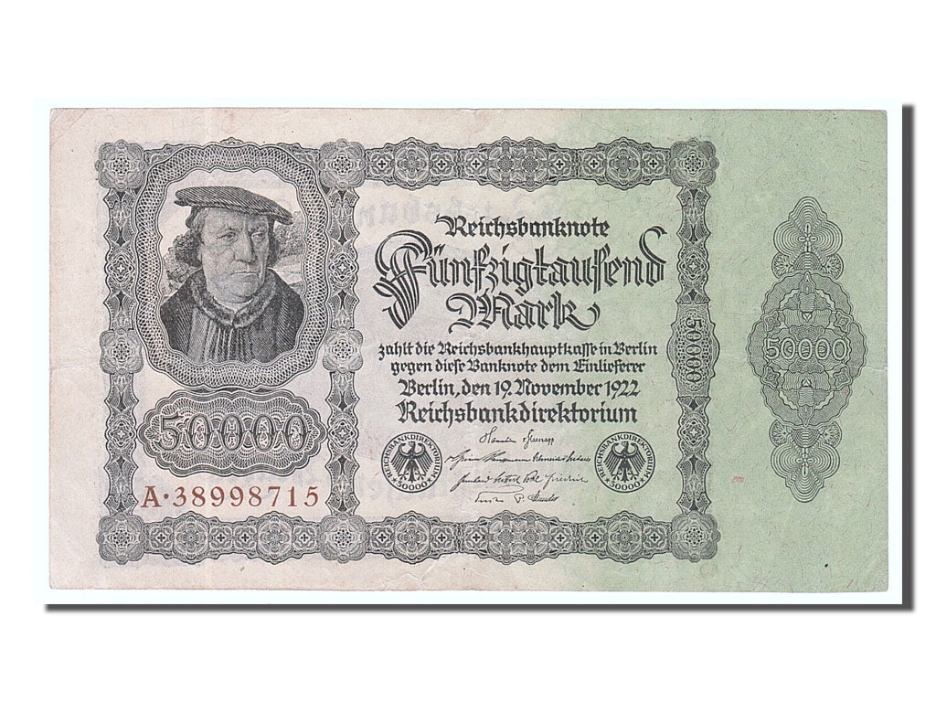 Banknote, Germany, 50,000 Mark, 1922, 1922-11-19, AU(55-58)