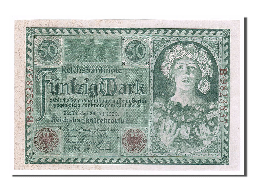 Germany, 50 Mark, 1920, KM #68, 1920-07-23, UNC(65-70), B 9823837