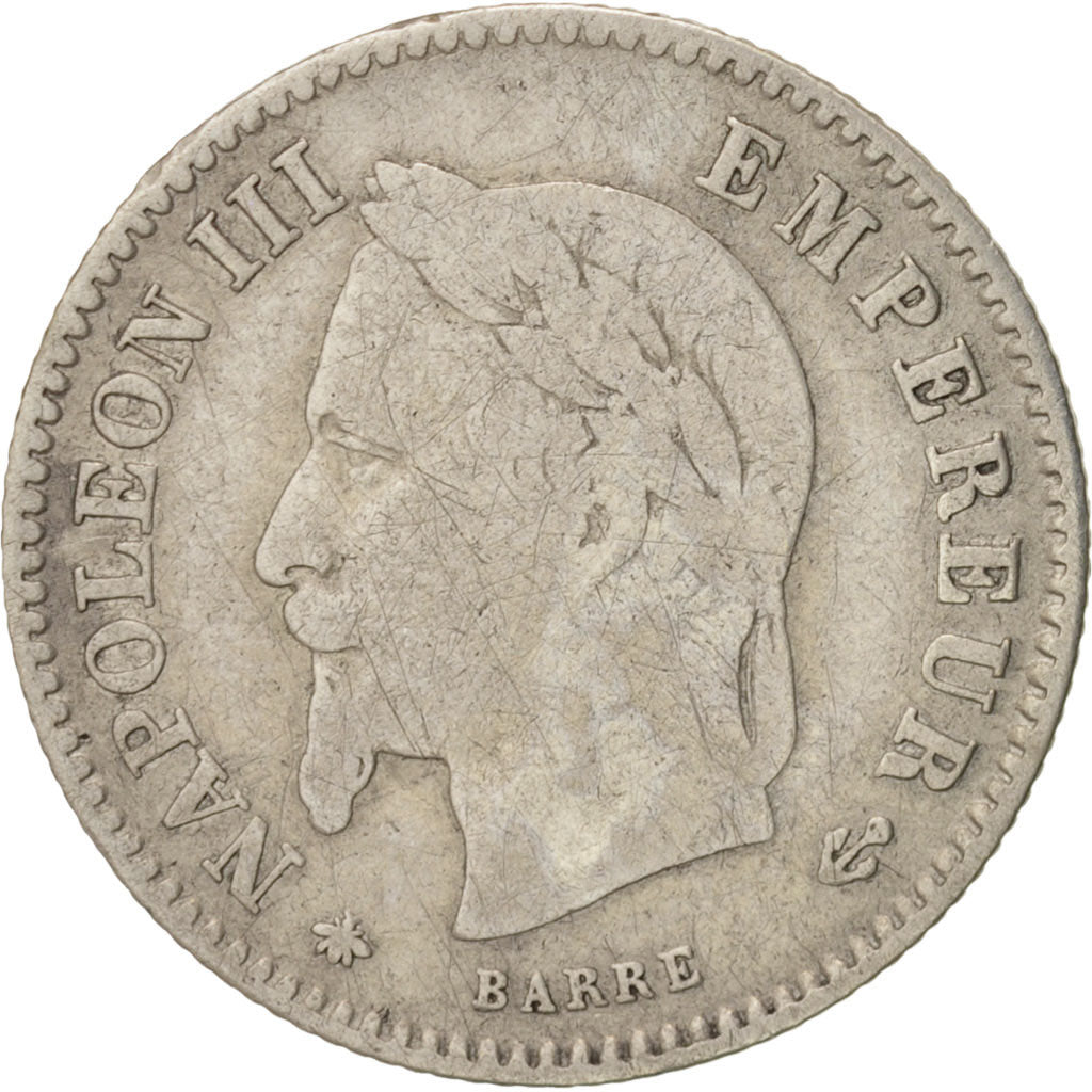 France, Napoleon III, 20 Centimes, 1867, Paris, F(12-15), Silver, KM 808.1