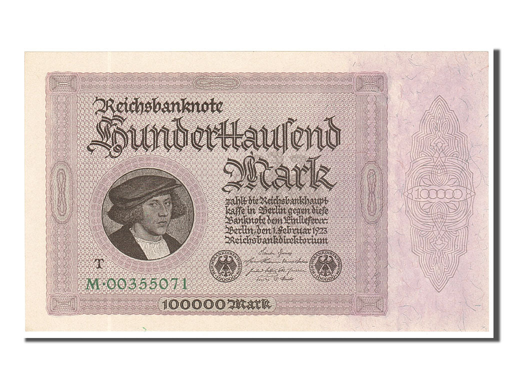 Germany, 100,000 Mark, 1923, KM #83c, 1923-02-01, UNC(65-70), M 00355071