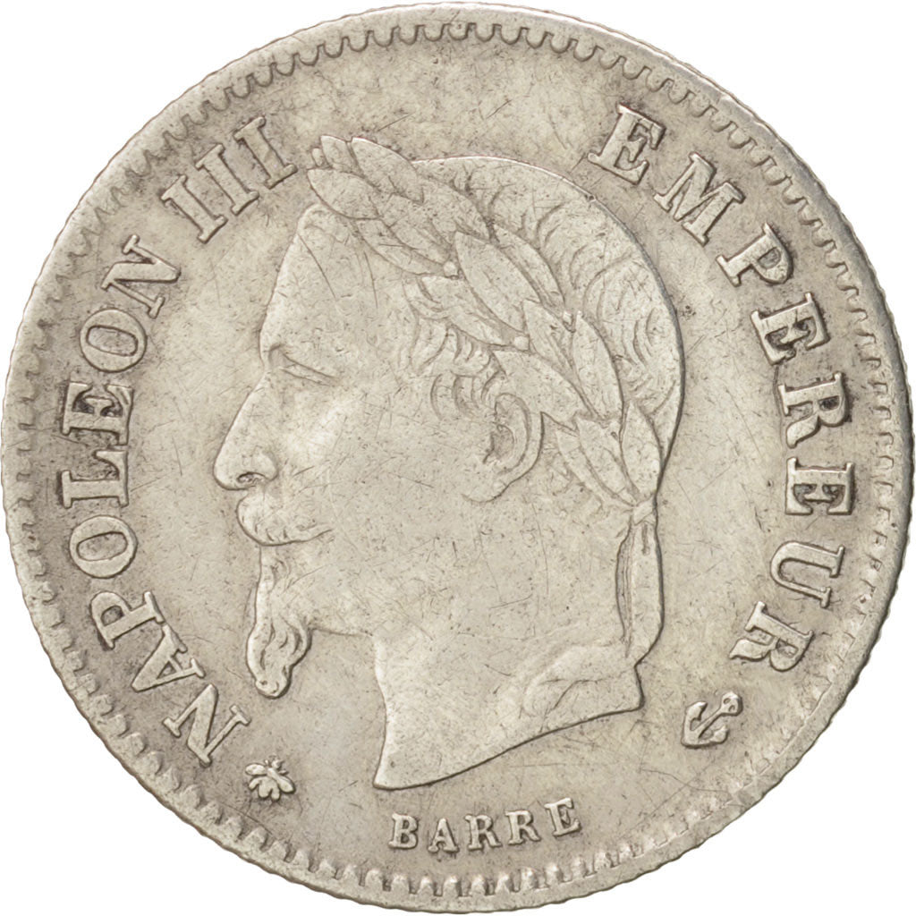 France, Napoleon III, 20 Centimes, 1868, Paris, EF(40-45), Silver, KM 808.1