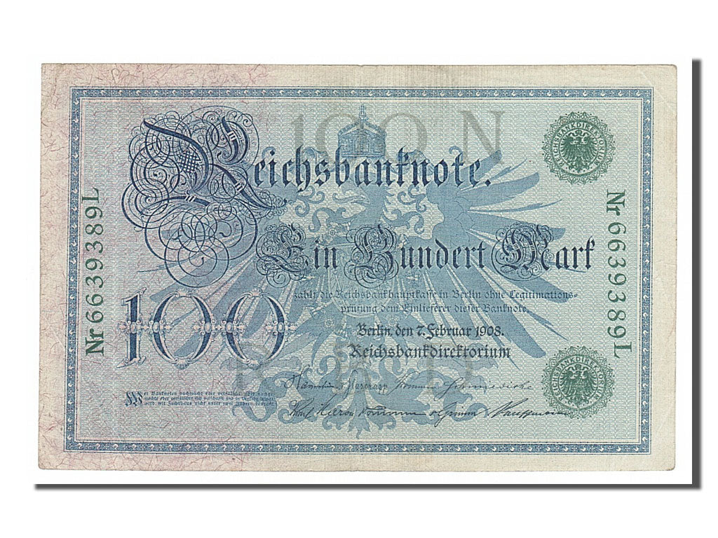 Billet, Allemagne, 100 Mark, 1908, 1908-02-07, TTB