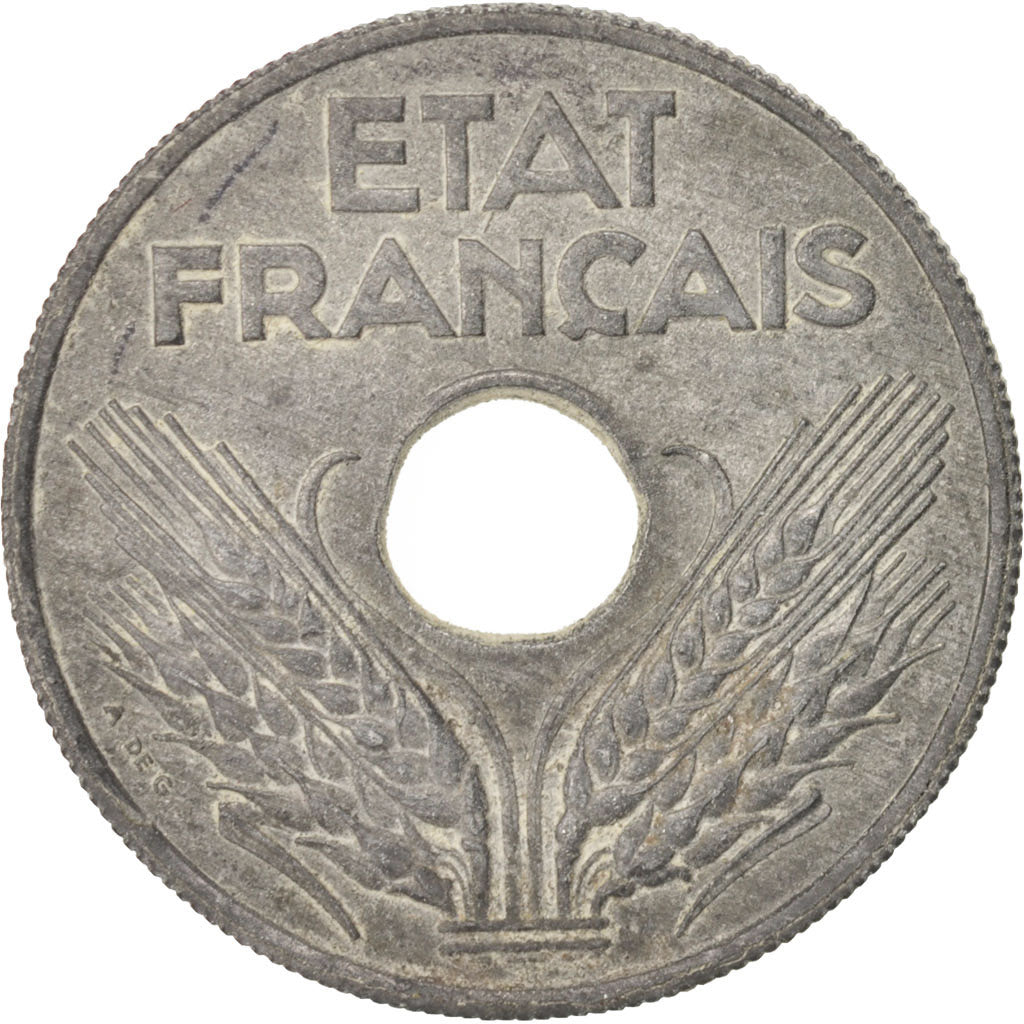 France, État français, 20 Centimes, 1942, Paris, SUP, Zinc, KM:900.1,Gadoury321
