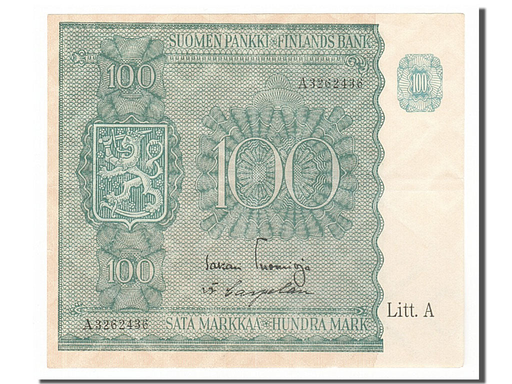Finland, 100 Markkaa, 1945, KM #80a, UNC(60-62), A3262436