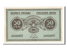 Finland, 50 Penniä, 1918, KM #34, UNC(63), 03028007