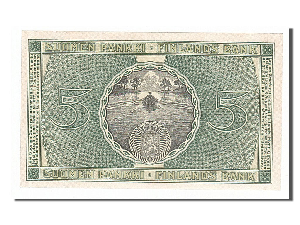 Finland, 5 Markkaa, 1918, KM #36, AU(55-58), 2411975