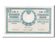 Banknote, Finland, 5 Markkaa, 1909, AU(50-53)