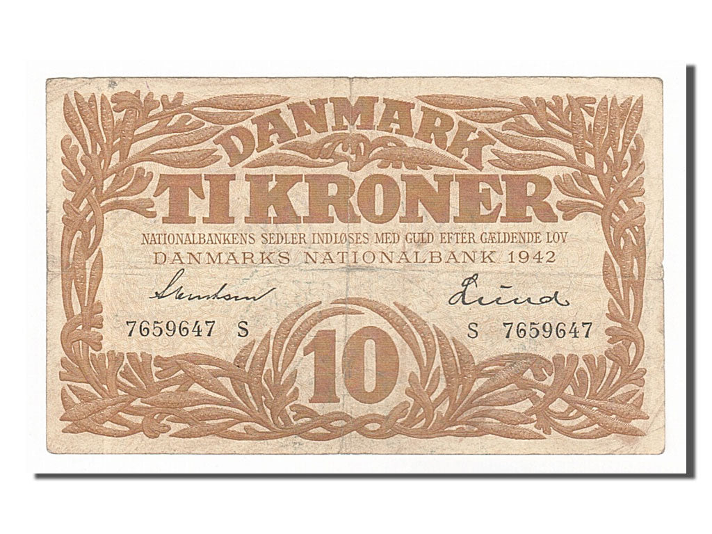Denmark, 10 Kroner, 1942, KM #31l, VF(20-25), S7659647