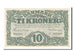 Billet, Danemark, 10 Kroner, 1947, SUP