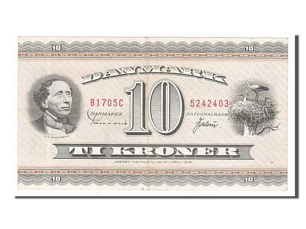 Banknote, Denmark, 10 Kroner, 1970, KM:44aa, AU(55-58)
