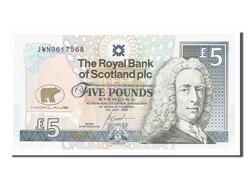 Scotland, 5 Pounds, 2005, KM #365, 2005-07-14, UNC(65-70), JWN0617568