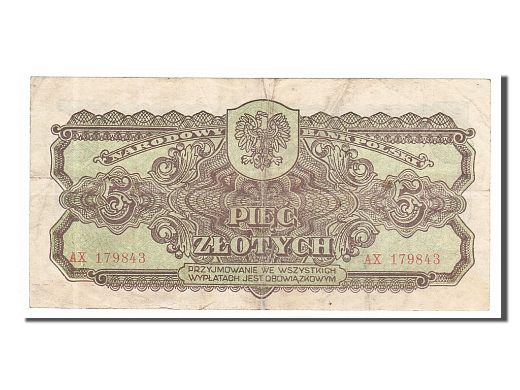 Poland, 5 Zlotych, 1944, KM #108, EF(40-45), AX179843