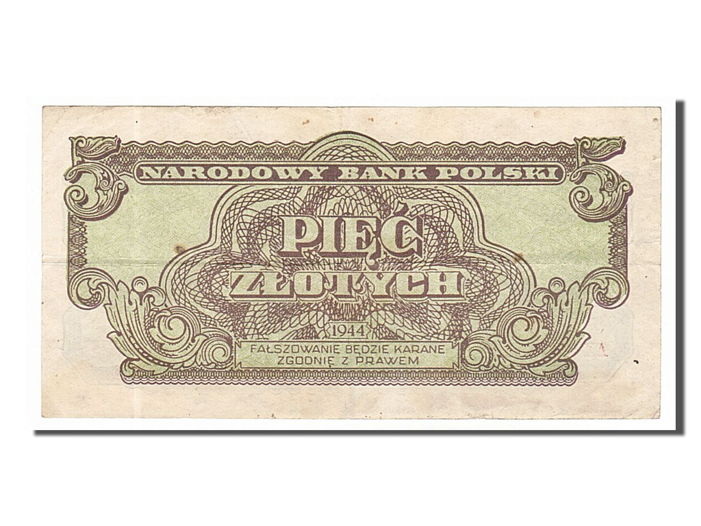 Poland, 5 Zlotych, 1944, KM #108, EF(40-45), AX179843