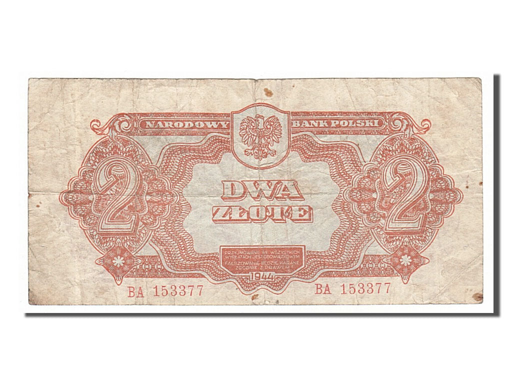 Poland, 2 Zlote, 1944, KM #106, VF(20-25), BA153377