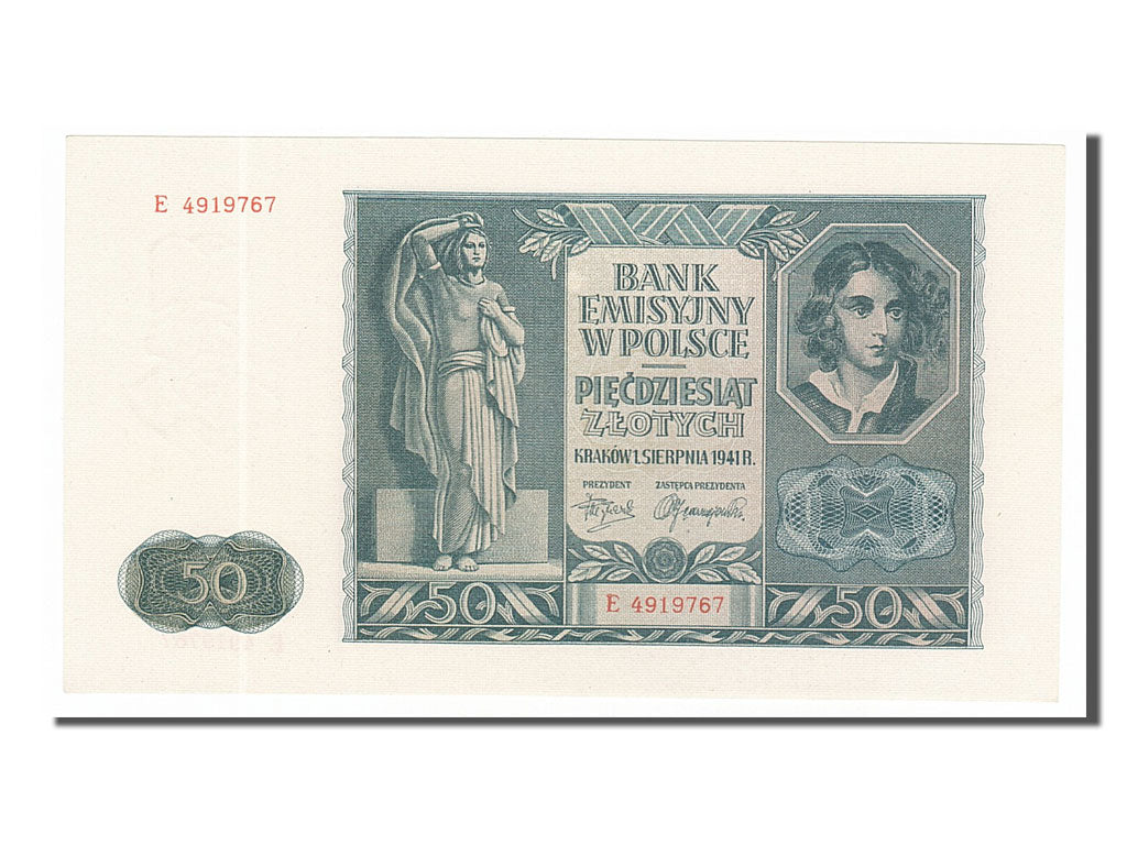 Poland, 50 Zlotych, 1941, KM #102, 1941-08-01, UNC(65-70), E4919767