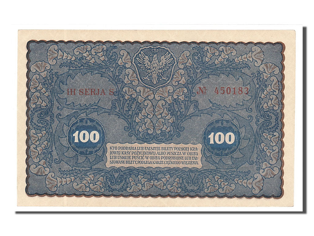 Poland, 100 Marek, 1919, KM #27, 1919-08-23, UNC(63), S
