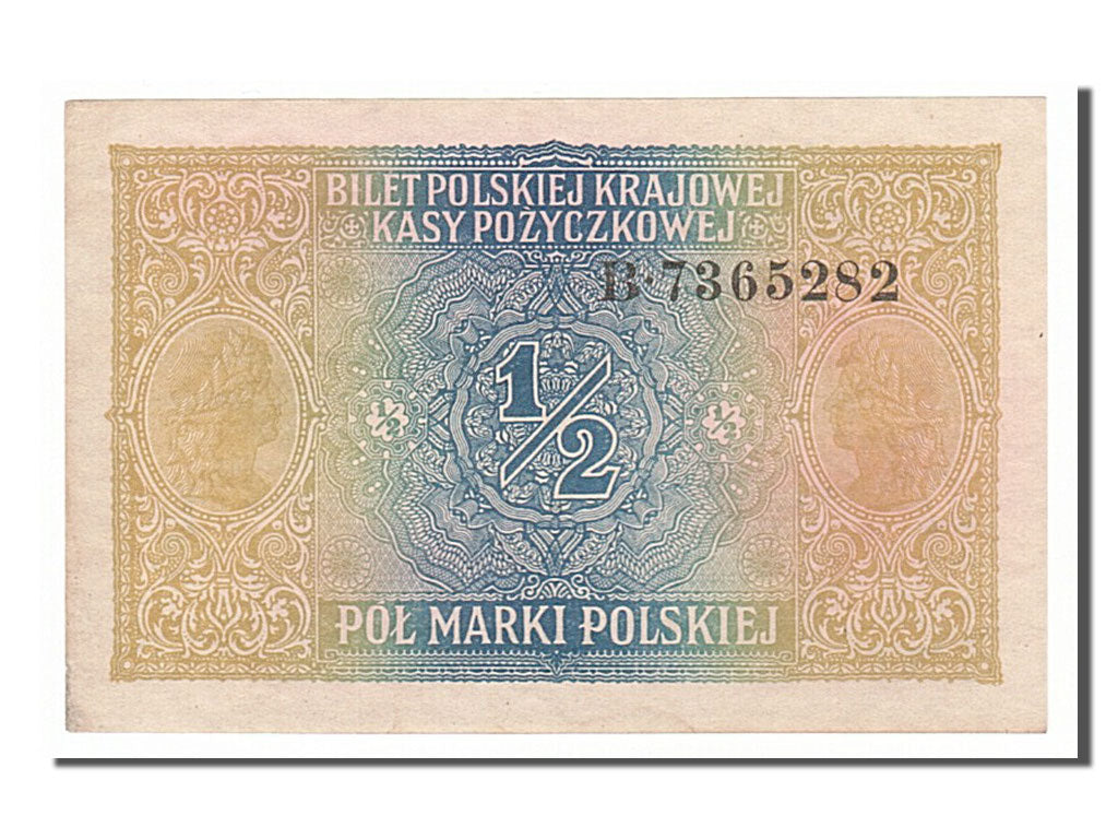 Polonia, 1/2 Marki, 1917, SPL
