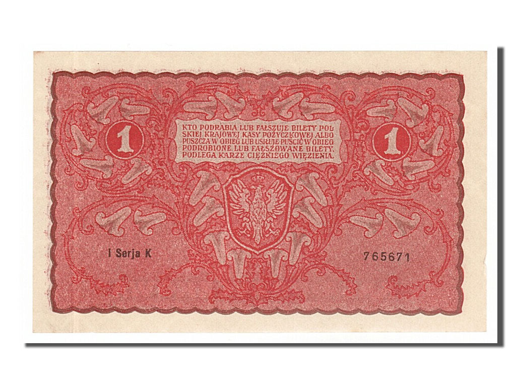 Poland, 1 Marka, 1919, KM #23, 1919-08-23, UNC(63), K