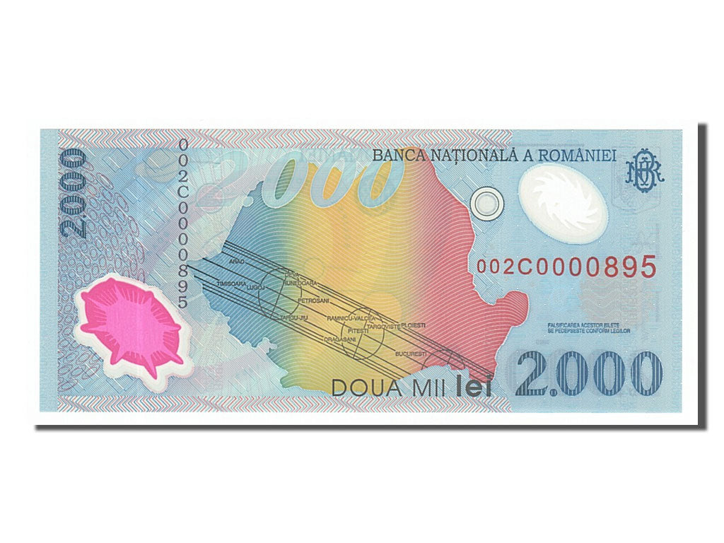 Banknote, Romania, 2000 Lei, 1999, 1999-08-11, UNC(65-70)