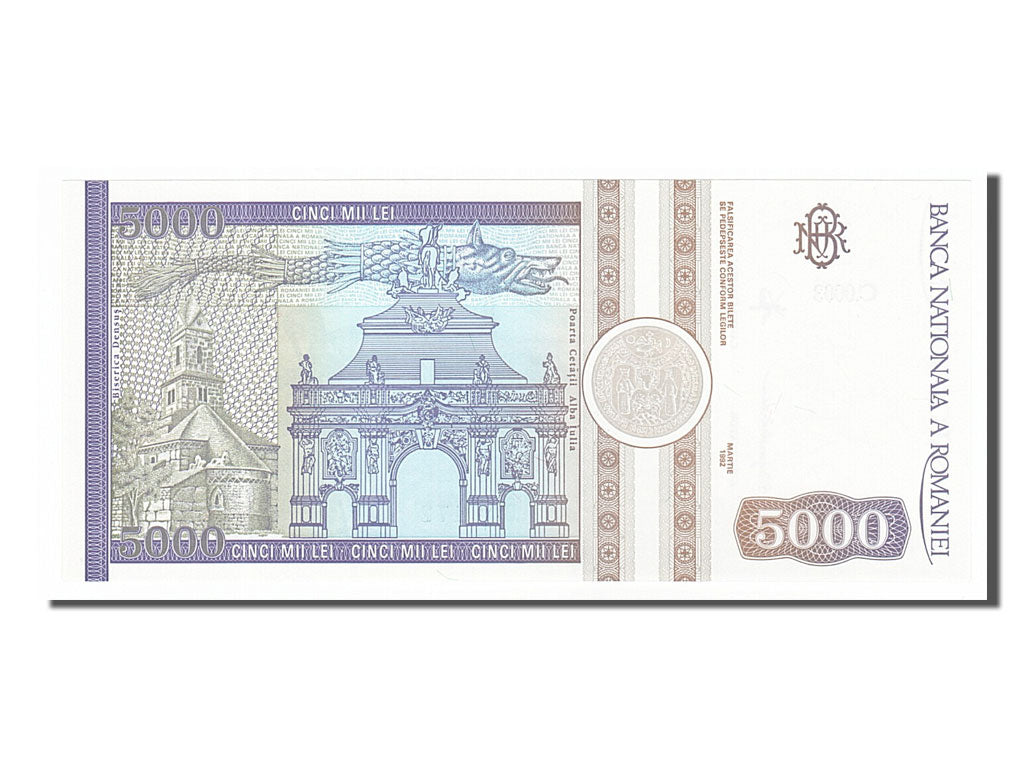 Banknote, Romania, 5000 Lei, 1992, 1992-03-01, UNC(65-70)