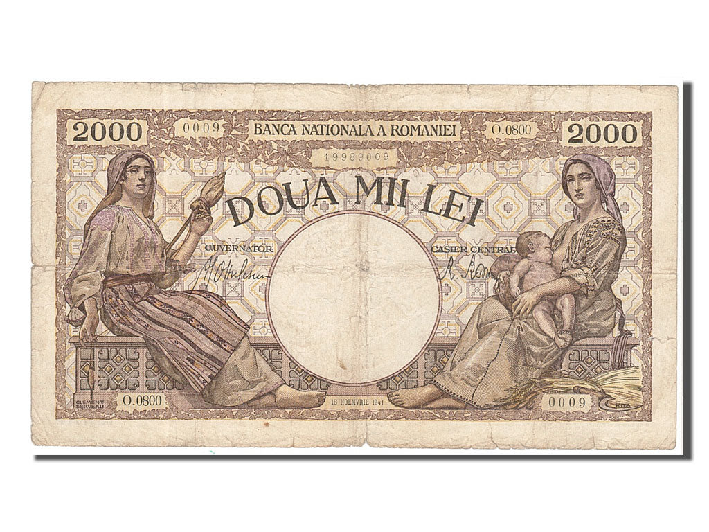 Romania, 2000 Lei, 1941, KM #53a, 1941-11-18, VF(20-25), O.0800