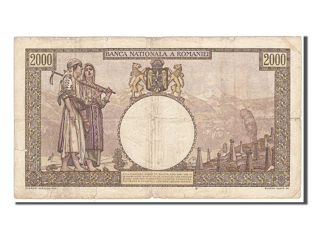 Romania, 2000 Lei, 1941, KM #53a, 1941-11-18, VF(20-25), O.0800