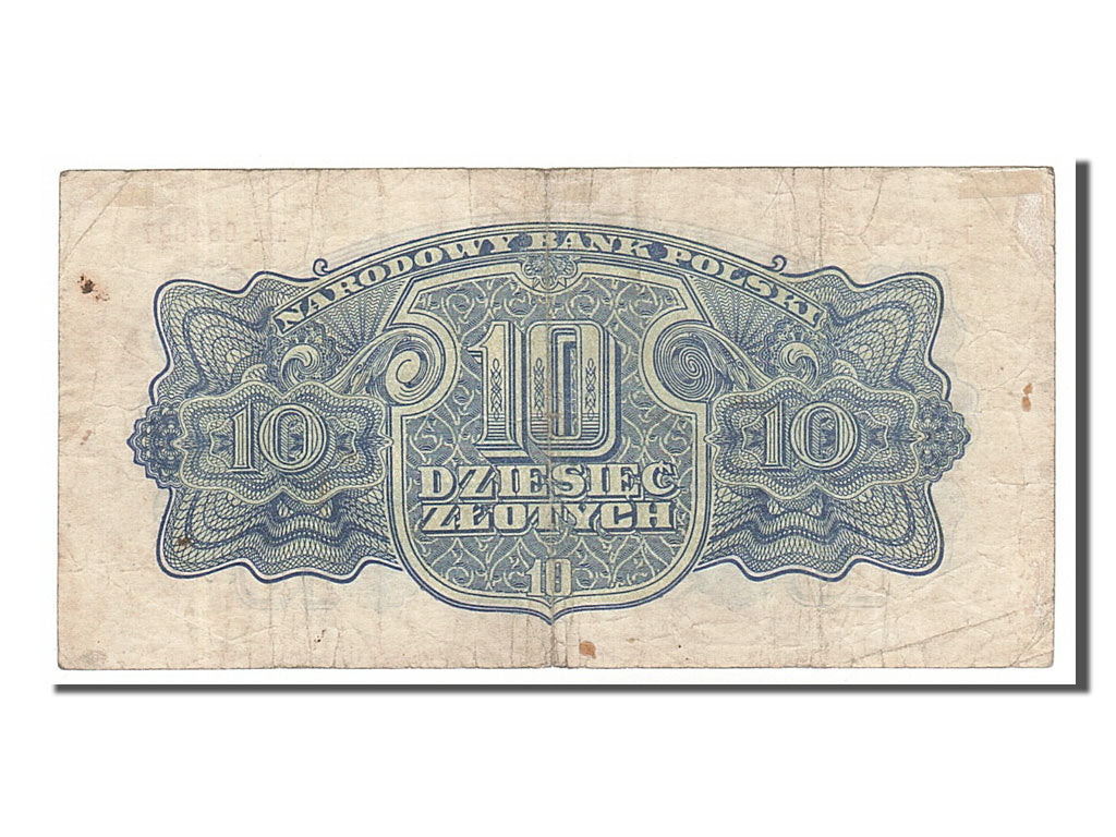Poland, 10 Zlotych, 1944, KM #110, VF(30-35), EH 054027
